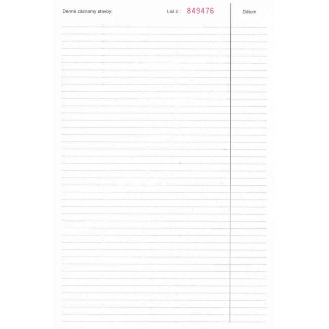 [TL305000] Stavební deník, A4, 50x3+8 listů, samopřepis