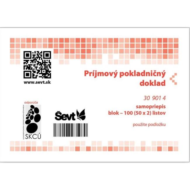 [TL309014] Příjmový pokladní s DPH číslovaný s potvrzenkou, samopřepis A6, 100 listů