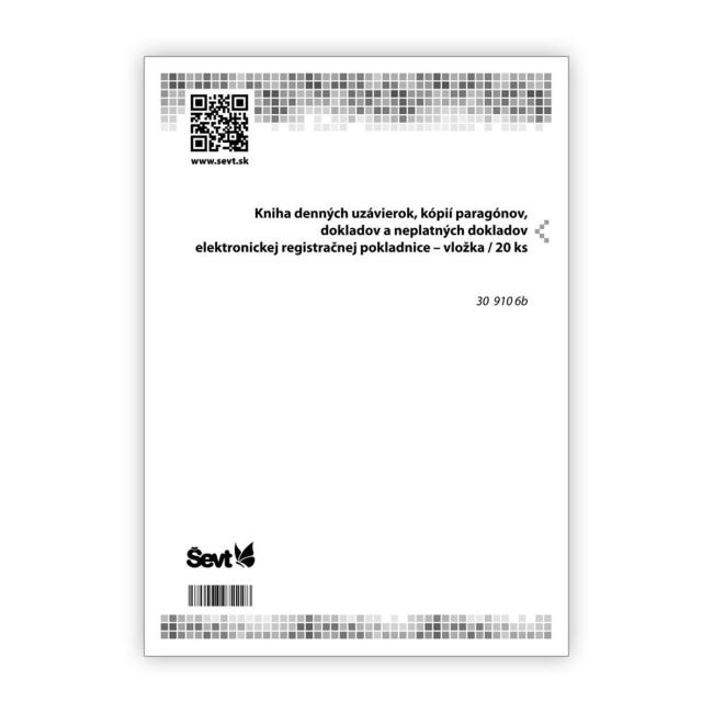Kniha denní uzávěrky elektronické registrační pokladny - vložka 20 ks