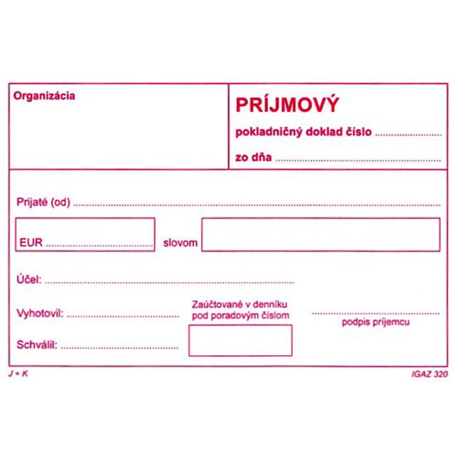 [TL320000] Příjmový pokladní doklad bez DPH, samopřepis, A6