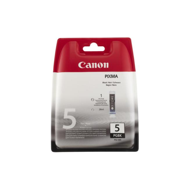 Inkoustová náplň Canon PGI-5Bk pro iP 4200/4300/5200/5300/MP500/530/800 black (490 str.)