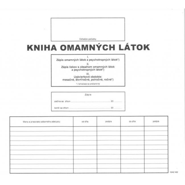 Kniha omamných látek 56 listů