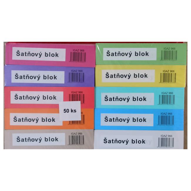 Šatní blok, 100 lístků - barevný papír