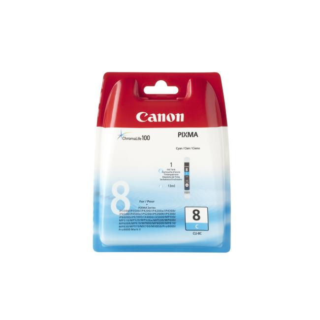 [CA000823] Inkoustová náplň Canon CLI-8C pro Pixma iP4200/5300/ MP500/530/600/610/800 cyan (400 str.)