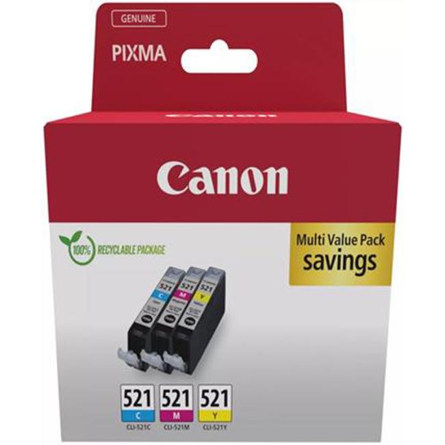 [CA007879] Inkoustová náplň Canon CLI-521 pro MP540/620/630/980/iP3600/4600 multipack C/M/Y
