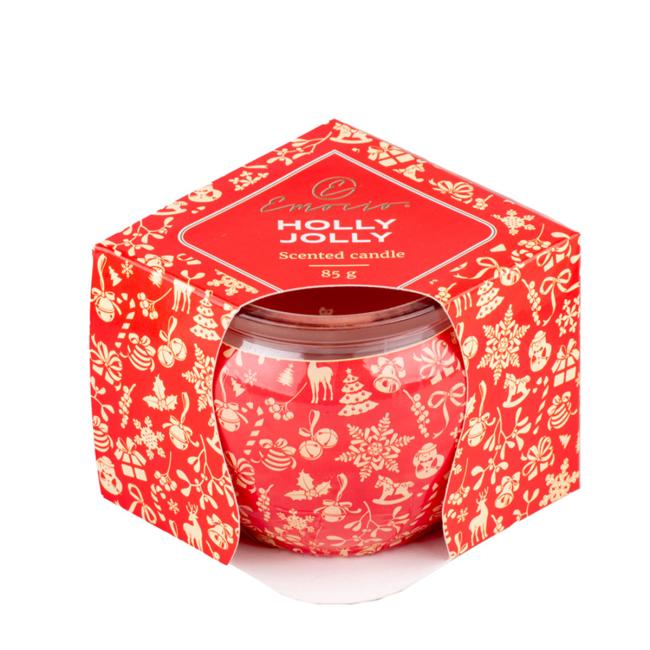 Emocio skleněný dekor 70x62 mm Holly Jolly - Enchanted Sparkle, vonná svíčka