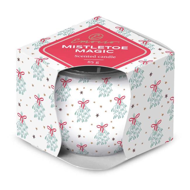 Emocio skleněný dekor 70x62 mm jmelí Magic - sněhová vločka, vonná svíčka