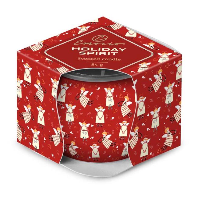 Emocio skleněný dekor 70x62 mm Holiday Spirit - Cookie and Cream, vonná svíčka