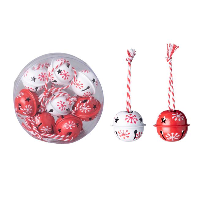 Zvonečky 8 ks 30mm mix, bílá, červená