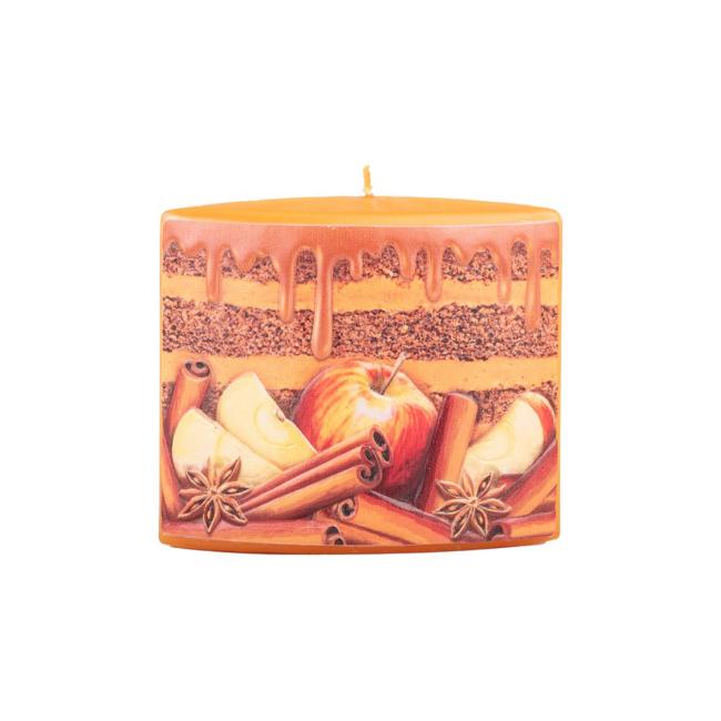Svíčka skořicová jablečná elipsa, 115x55x100mm
