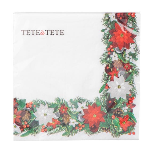 Vánoční ubrousky Smrk Rám 33x33 cm, 20 ks