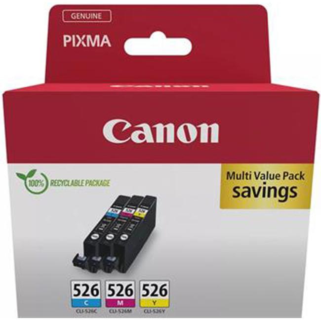 [CA014086] Inkoustová náplň Canon CLI-526 pro MG 5150/5250/6150/8150 C/M/Y pack (3x450 str.)