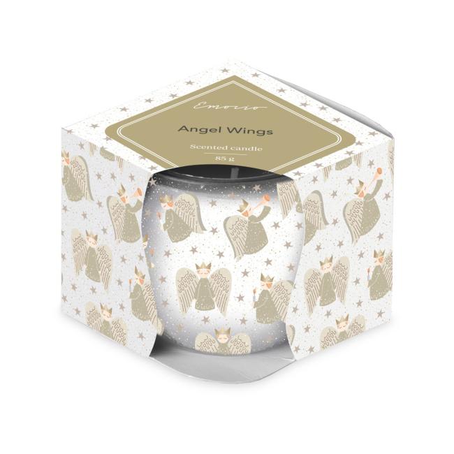 [XM043773] Emocio Skleněný dekor 70x62 mm Golden Angels, vonná svíčka