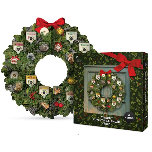LEROS bylinkový adventní kalendářový věnec (24 sáčků)