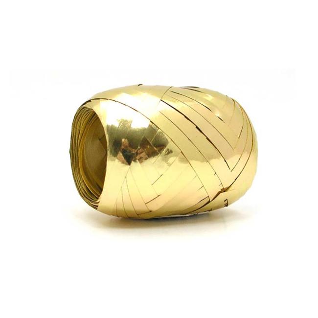 [XM660063] Vánoční dárková stuha metalická zlatá 5mm x 20m