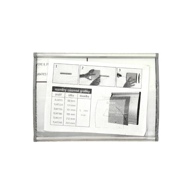 Informační tabulka zásuvná šedá 93x124mm