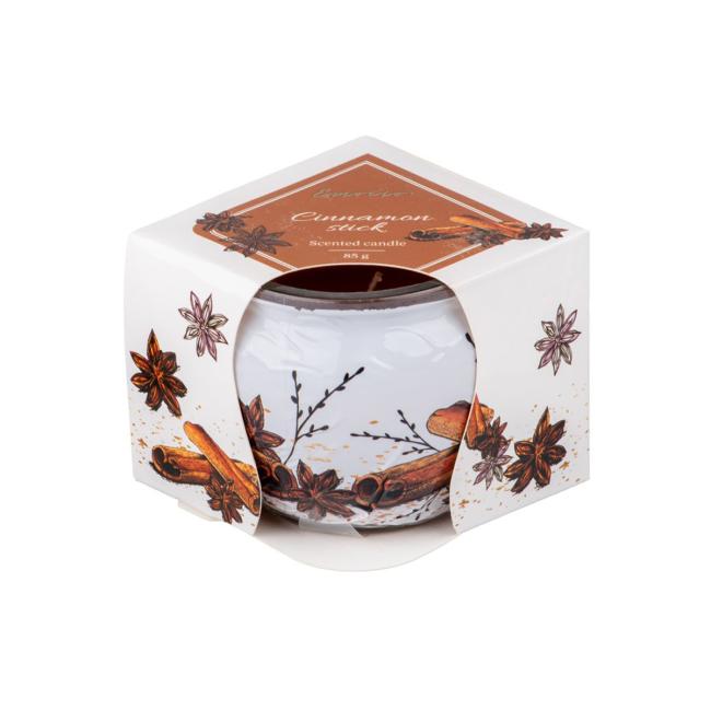 Emocio skleněný dekor 70x62 mm skořice, vonná svíčka