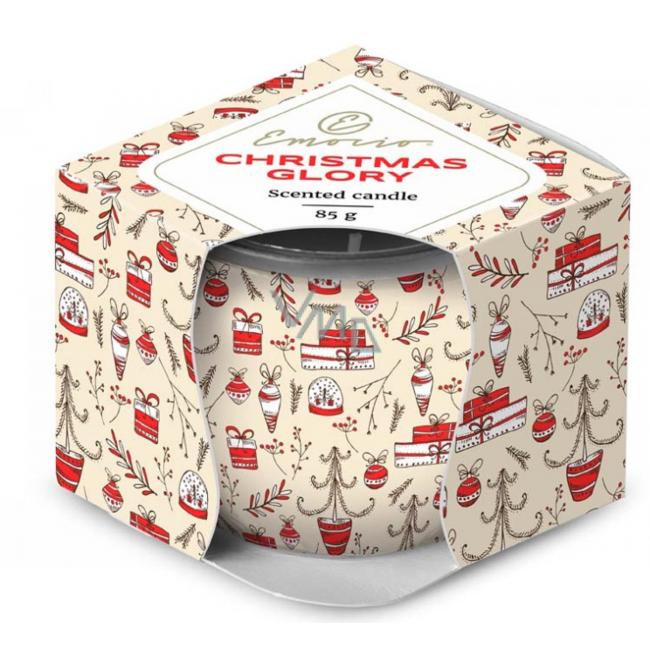 Emocio Sklo Dekor 70x62 mm Vánoční Glory - Cookie and Cream, vonná svíčka