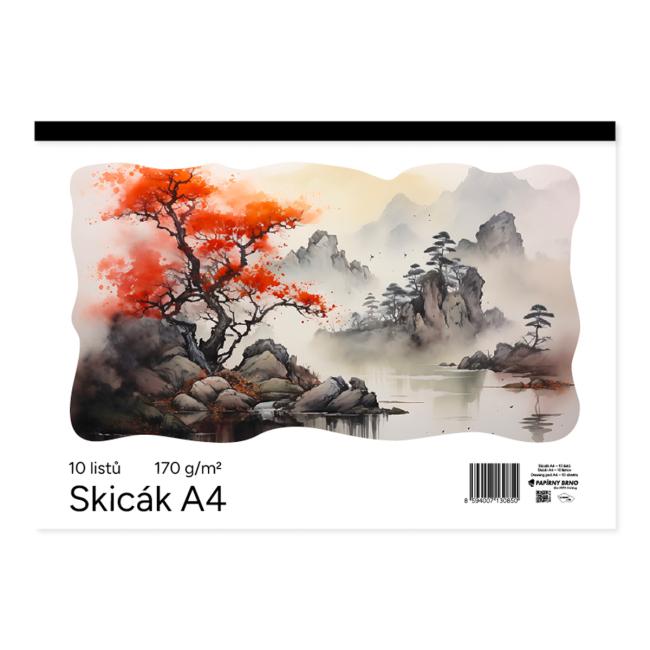 Skicař A4 10 listový bílý