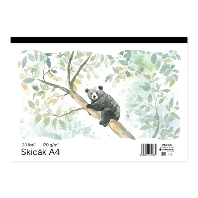 Skicař A4 20 listový bílý