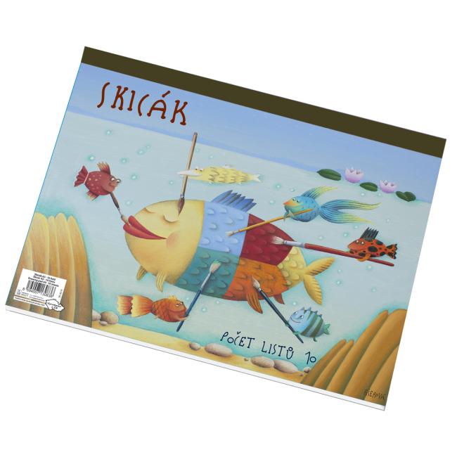 Skicař A3 10 listový bílý