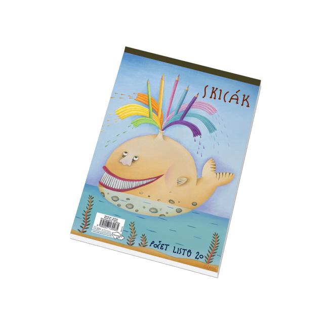 Skicař A5 20 listový bílý