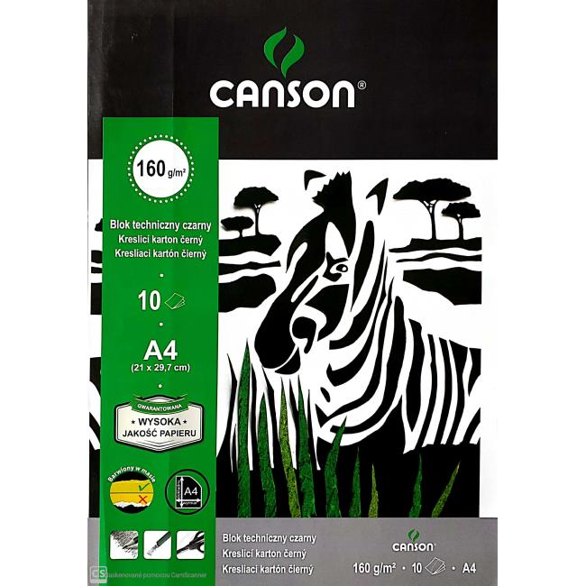 [XX666175] Výkresy - blok A4 černý, 10 archů, 160 g, 'Sport'