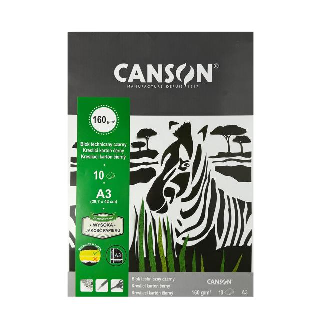 Barevný výkres A3 černý, 10 listů, 160 g „Sport“