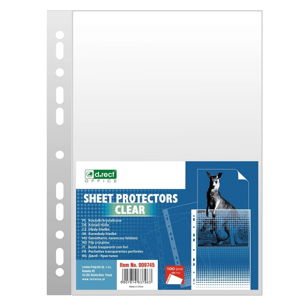 [LV009745] Euroobal D.rect A4 hladký čirý 45mic 100 ks