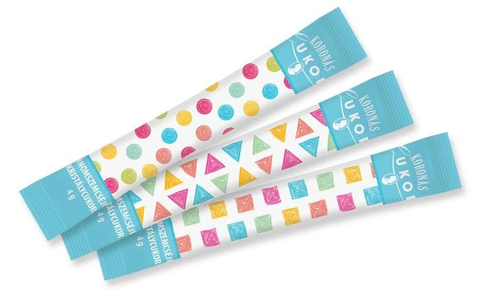 [SU006730] Krystalový cukr, stick, 4000 g, cca 1000 ks, KORONÁS CUKR "Mozaik"