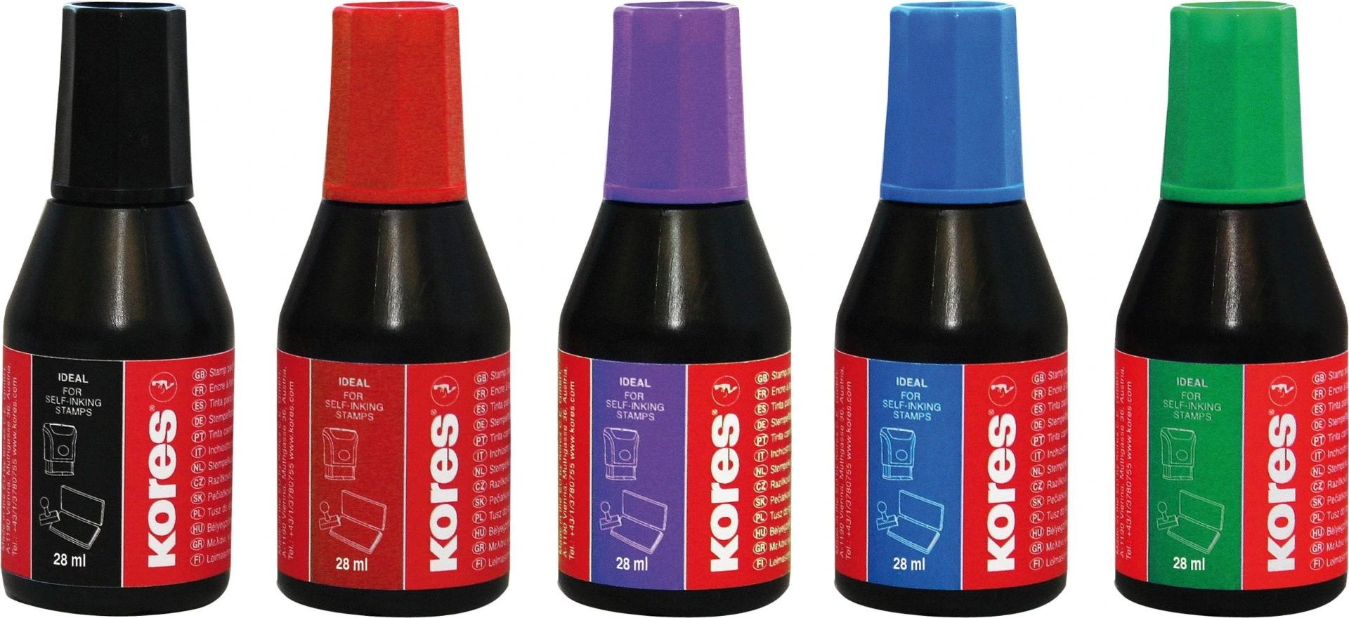Razítková barva Kores 28ml červená