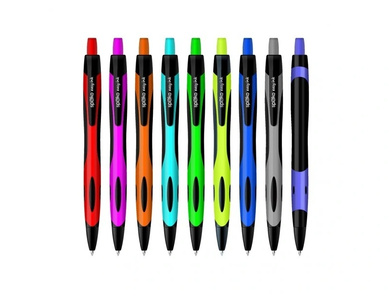 Kuličkové pero Spoko Active Easy Ink, 0,5 mm, modrá náplň, mix barev