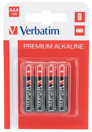 Baterie, AAA, tužková, 4 ks, VERBATIM "Premium" (Smluvní)