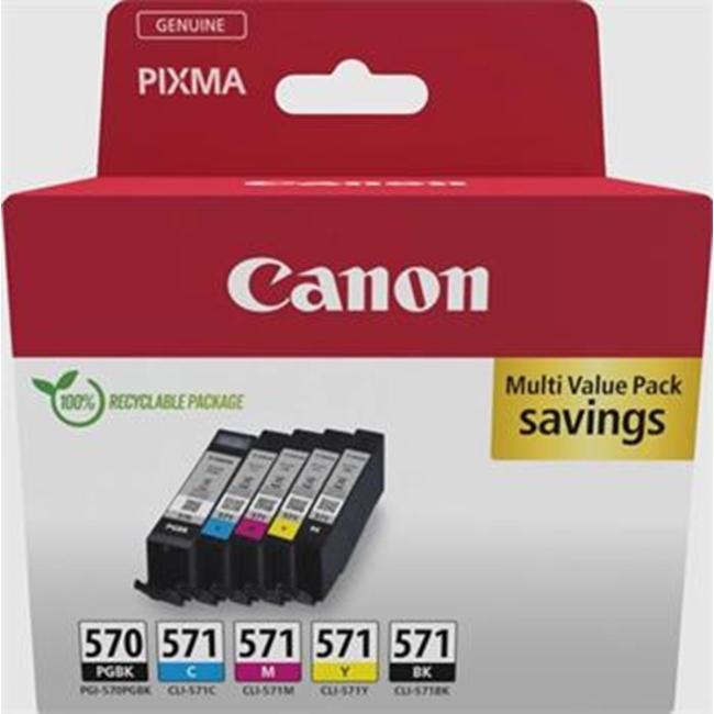 Inkoustová náplň Canon PGI-570PGBK+ CLI-571 BK/C/M/Y multipack pro MG 5750/5751/6850