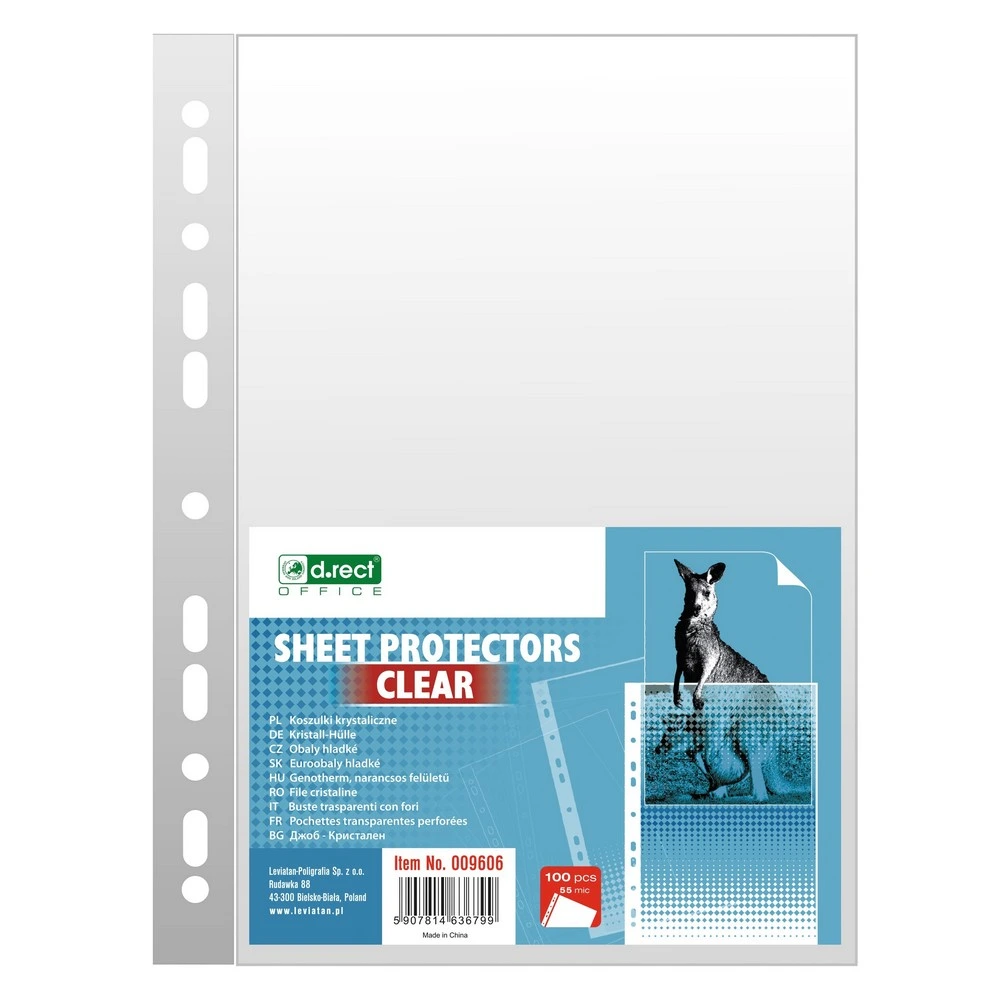 [LV009606-C] Euroobal D.rect A4 hladký čirý 55mic 100 ks (Smluvní)