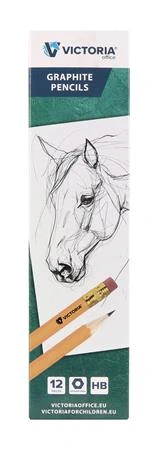 [TVI09102-C] Grafitová tužka s gumou, HB, šestihranná, VICTORIA OFFICE "100" (Smluvní)