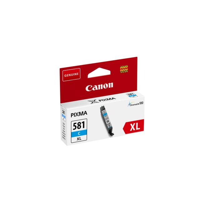 Inkoustová náplň Canon CLI-581C pro TS6150/TS8150/TR7550/TR8550 cyan XL (519 str.)