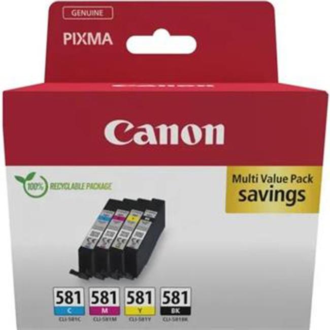 Inkoustová náplň Canon CLI-581 BK/C/M/Y multipack pro TS6150/TS8150/TR7550 (4*5,6ml)