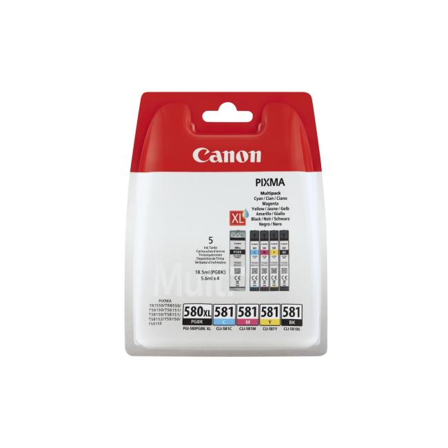 Inkoustová kazeta Canon CLI-581 BK/C/M/Y XXL multipack pro TS6150/TS8150/TR7550 (4*11,7 ml)