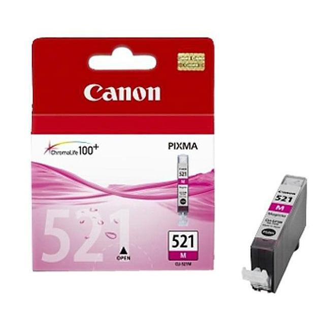 Inkoustová náplň Canon CLI-521 pro MP 540/620/630/980/iP 3600/4600 magenta (460 str.)