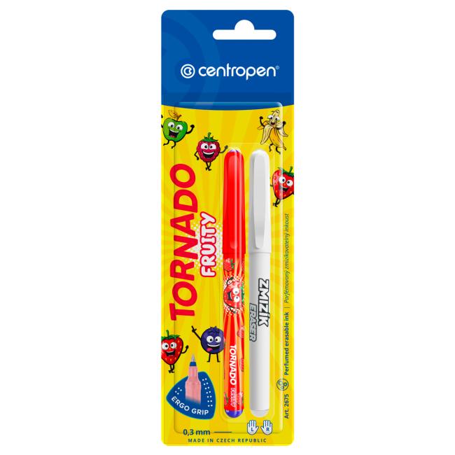 [CE002675] Kuličkové pero 2675/2 BL Tornado Fruity+zmizík mix barev