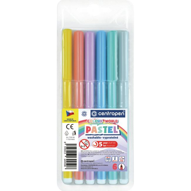 [CE075506] Sada popisovačů Centropen Pastel 7550/6S