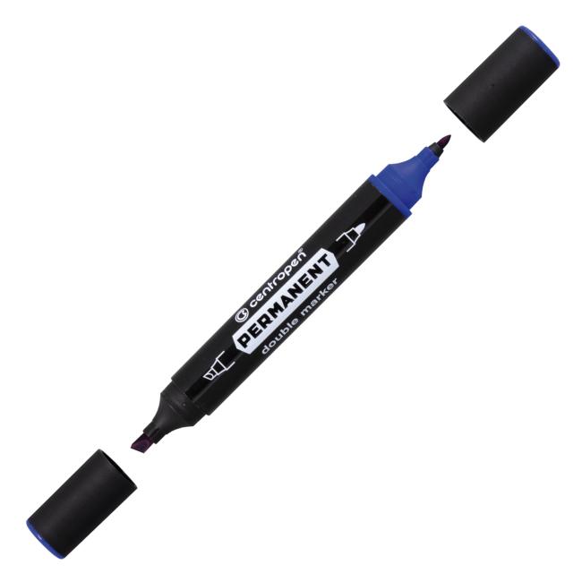 Permanentní popisovač Centropen 1666 double modrý