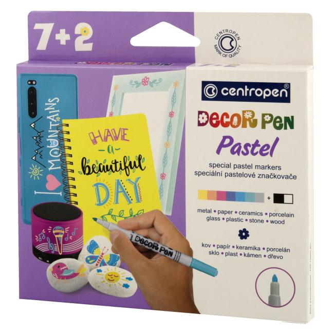 [CE273872] Sada popisovačů Centropen 2738 Decor Pen Pastel • sada 9 ks
