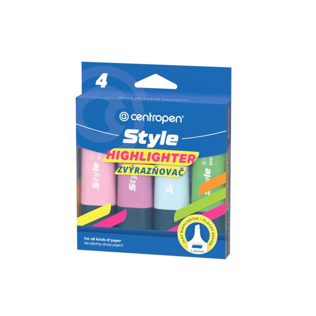 Sada zvýrazňovačů Centropen STYLE SOFT 4f