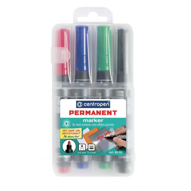 Sada permanentních popisovačů Centropen 8510/4S