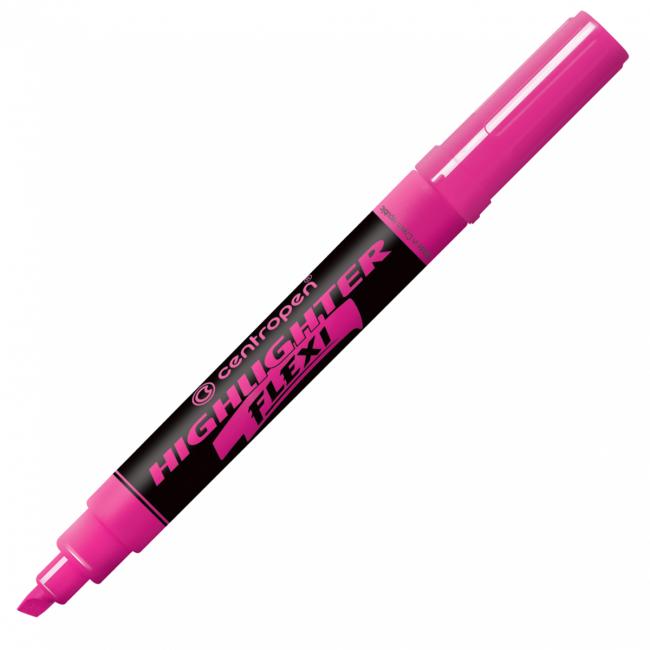 Zvýrazňovač Centropen 8542 Flexi růžový