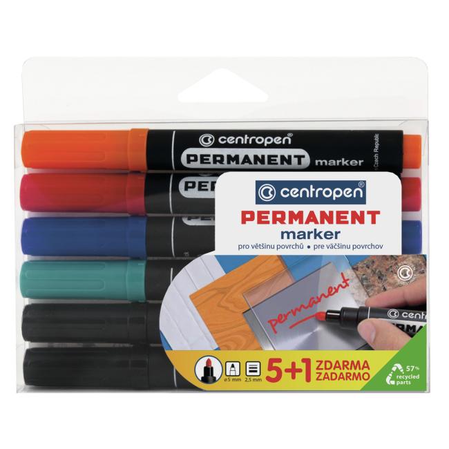 Sada permanentních popisovačů Centropen 8566/5+1