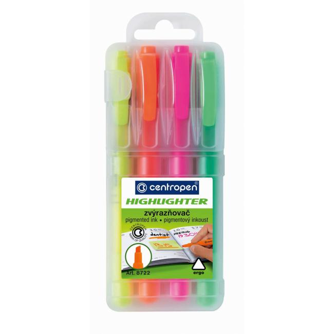 [CE872204] Sada zvýrazňovačů Centropen 8722/4S