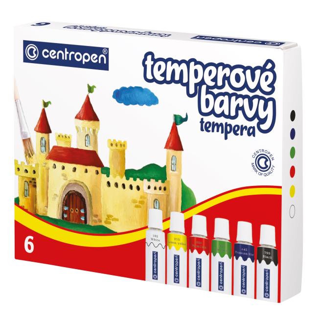 Temperové barvy Centropen 6 barev 12ml